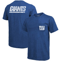 New York Giants Majestic Threads Tri-Blend Pocket T-Shirt Heathered Royal | NFL
