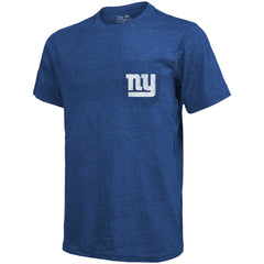 New York Giants Majestic Threads Tri-Blend Pocket T-Shirt Heathered Royal | NFL