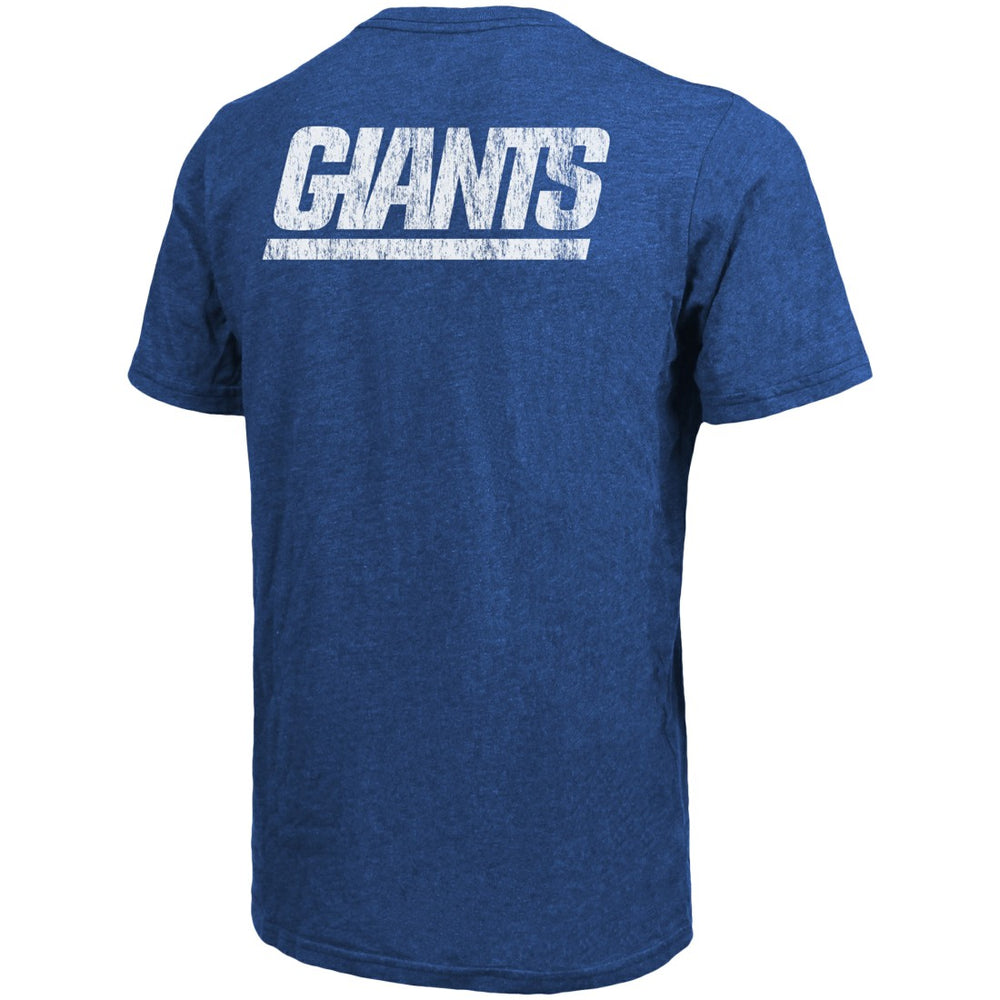 New York Giants Majestic Threads Tri-Blend Pocket T-Shirt Heathered Royal | NFL