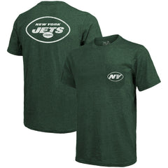 New York Jets Majestic Threads Tri-Blend Pocket T-Shirt Heathered Green | NFL