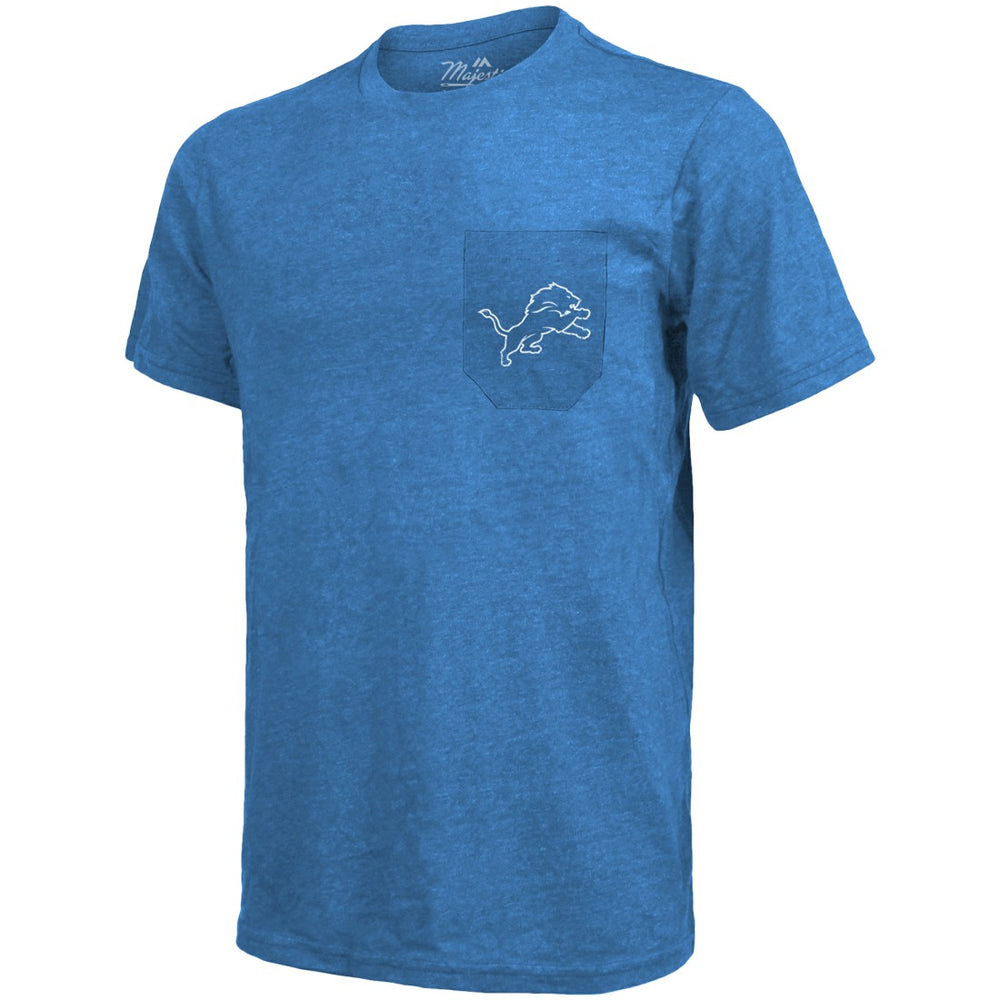 Detroit Lions Majestic Threads Tri-Blend Pocket T-Shirt Blue | NFL