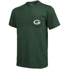 Green Bay Packers Majestic Threads Tri-Blend Pocket T-Shirt Heathered Green | NFL