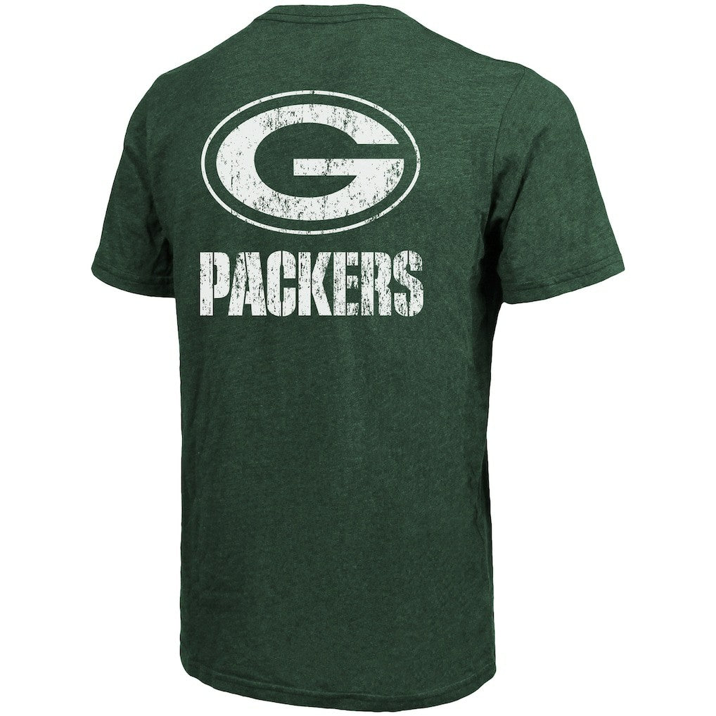 Green Bay Packers Majestic Threads Tri-Blend Pocket T-Shirt Heathered Green | NFL