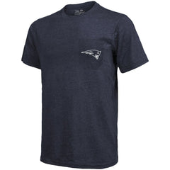 New England Patriots Majestic Threads Tri-Blend Pocket T-Shirt Heathered Navy | NFL