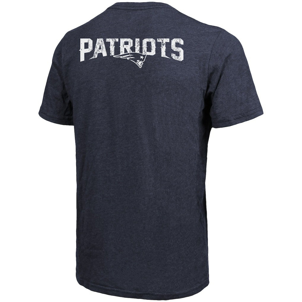 New England Patriots Majestic Threads Tri-Blend Pocket T-Shirt Heathered Navy | NFL