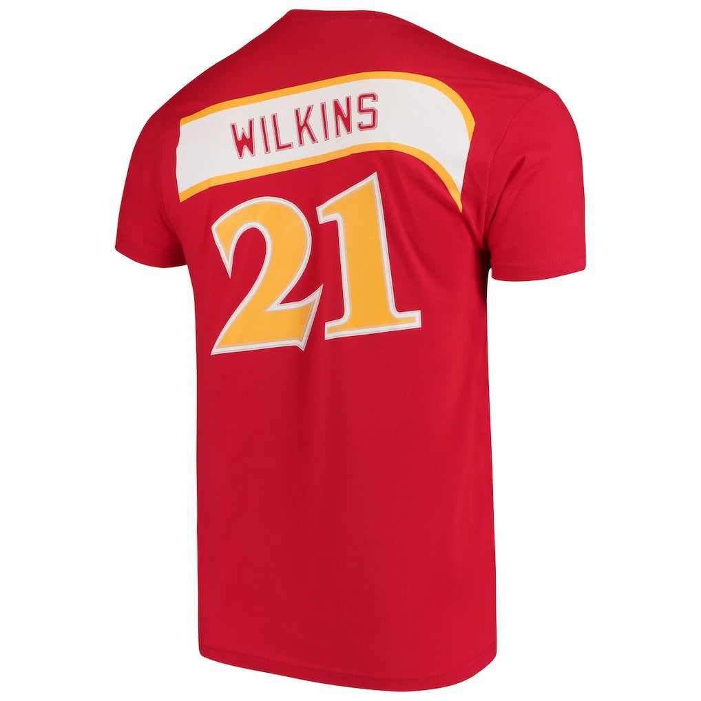 Dominique Wilkins Atlanta Hawks Hardwood Classics Team Name & Number T-Shirt Red - NBA
