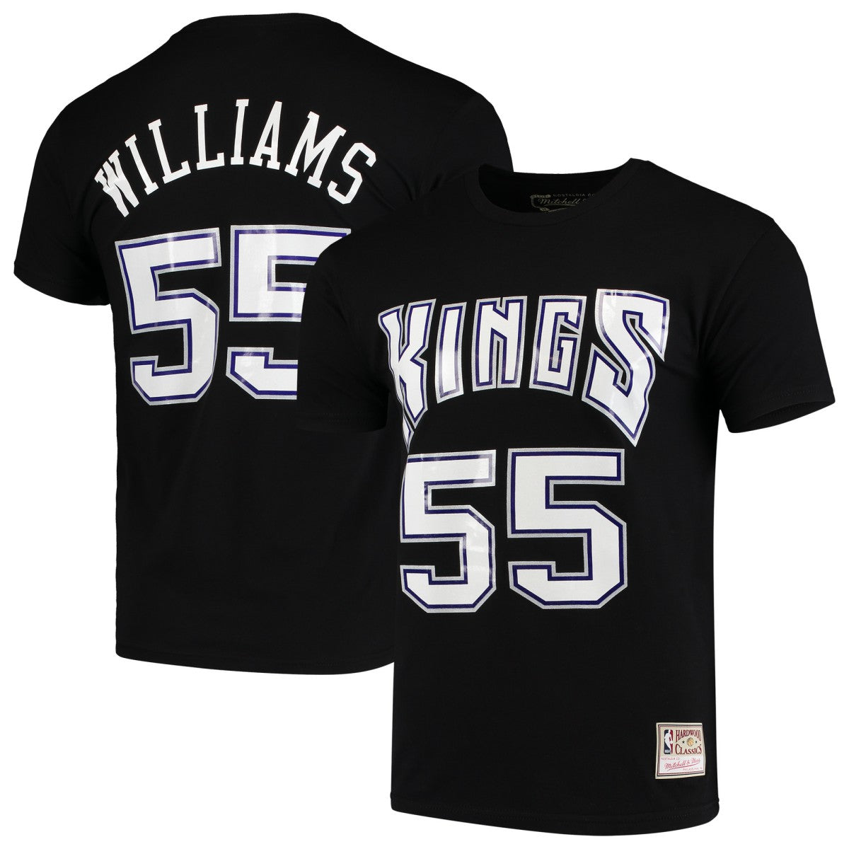 Jason Williams Sacramento Kings Hardwood Classics Team Name & Number T-Shirt Black - NBA