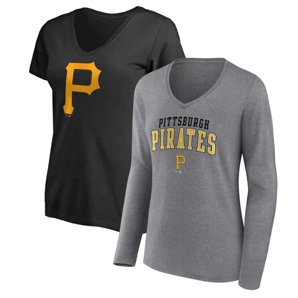 Pittsburgh Pirates Fanatics Women's Short & Long Sleeve T-Shirt Combo Pack - MLB