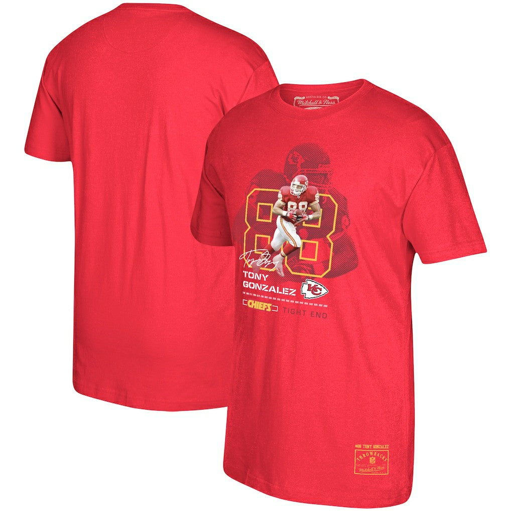 Tony Gonzalez Kansas City Chiefs Retired Player Graphic T-Shirt Red | Mitchell & Ness