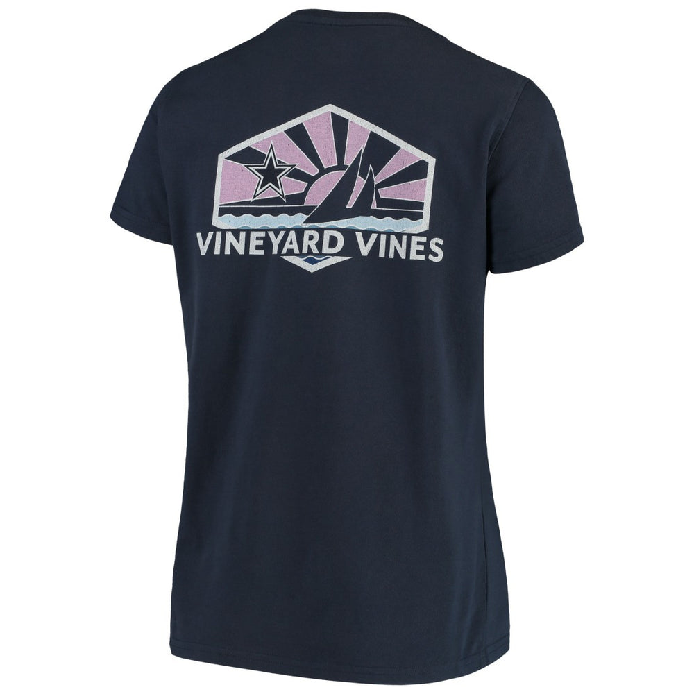 Dallas Cowboys Vineyard Vines Women's Sunset Sail T-Shirt Navy | NFL