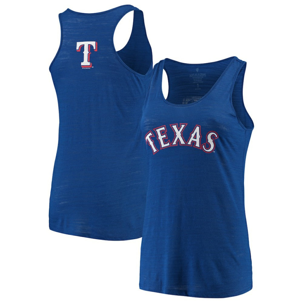 Texas Rangers Soft as a Grape Women's Plus Size Swing for the Fences Racerback Tank Top - MLB