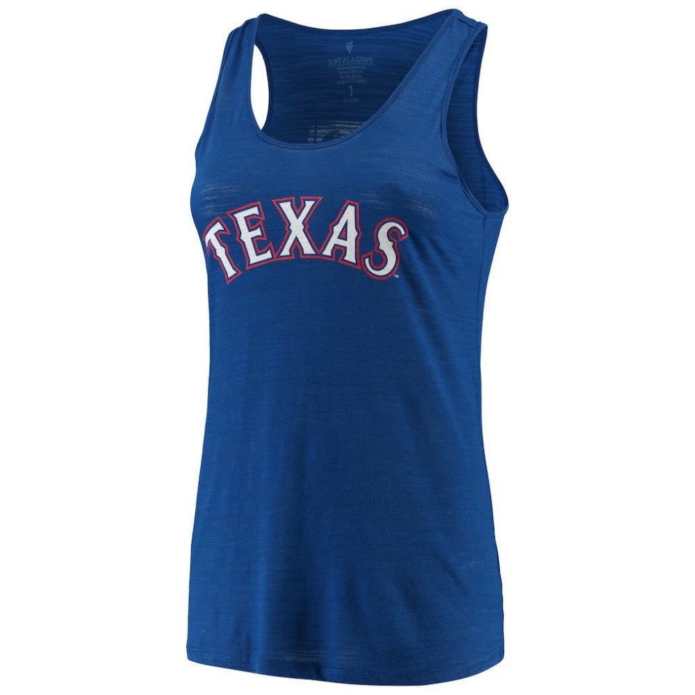 Texas Rangers Soft as a Grape Women's Plus Size Swing for the Fences Racerback Tank Top - MLB