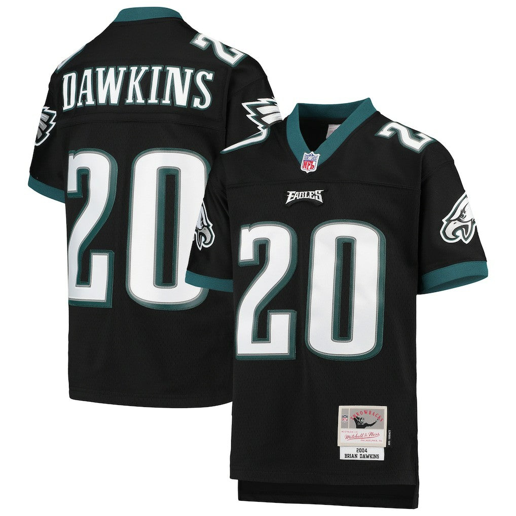 Brian Dawkins Philadelphia Eagles Youth 2004 Legacy Retired Player Jersey Black | Mitchell & Ness
