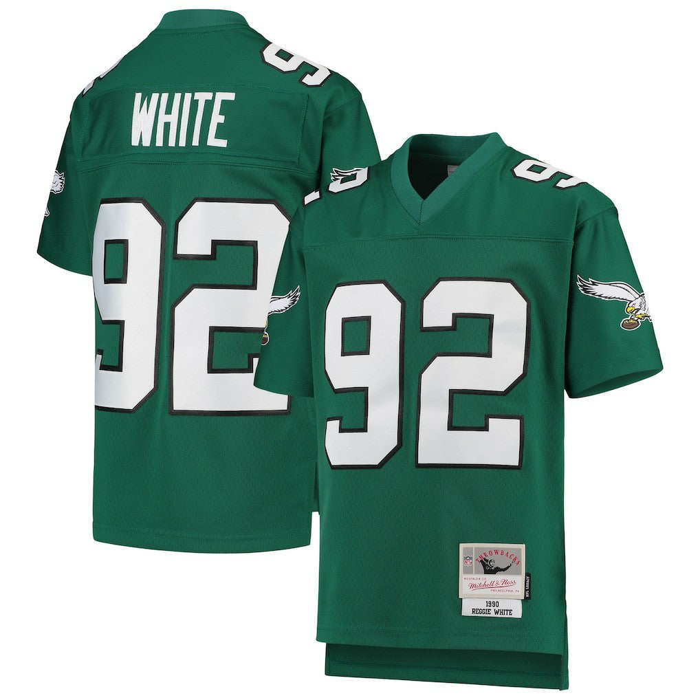 Reggie White Philadelphia Eagles Youth 1990 Legacy Retired Player Jersey Green | Mitchell & Ness