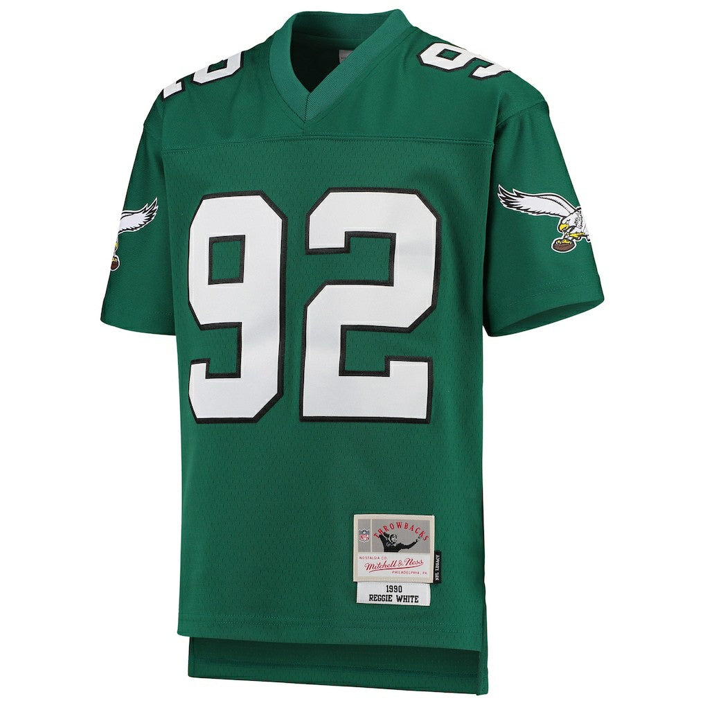 Reggie White Philadelphia Eagles Youth 1990 Legacy Retired Player Jersey Green | Mitchell & Ness