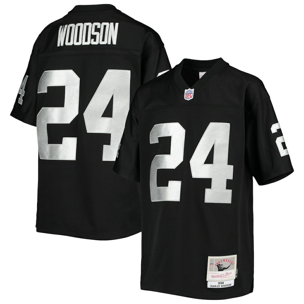 Charles Woodson Las Vegas Raiders Youth 1998 Legacy Retired Player Jersey Black | Mitchell & Ness