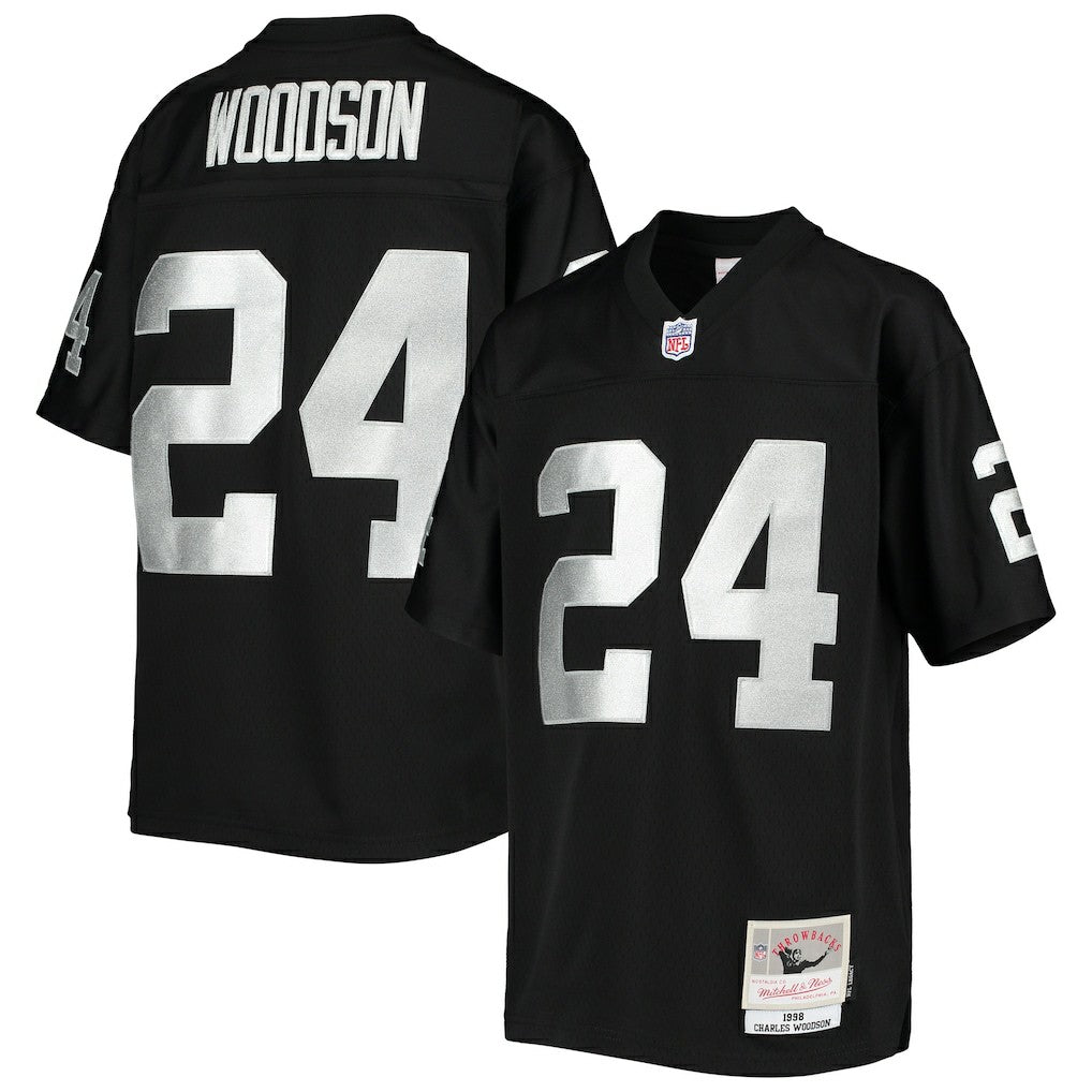 Charles Woodson Las Vegas Raiders Youth 1998 Legacy Retired Player Jersey Black | Mitchell & Ness