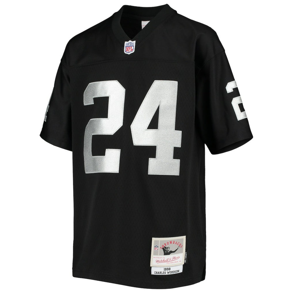 Charles Woodson Las Vegas Raiders Youth 1998 Legacy Retired Player Jersey Black | Mitchell & Ness