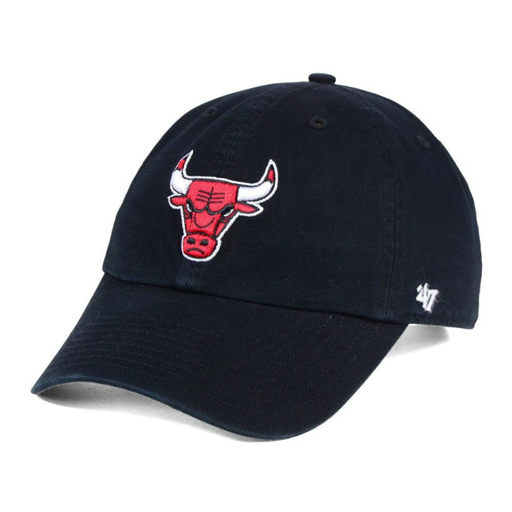 Chicago Bulls '47 Core Logo Clean Up Adjustable Hat Black - NBA