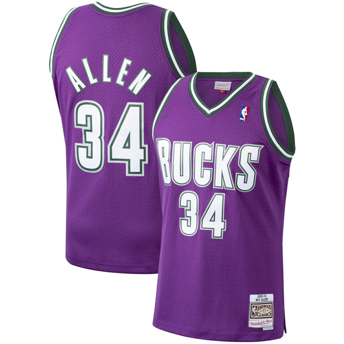Ray Allen Milwaukee Bucks 2000/01 Hardwood Classics Swingman Jersey Purple - NBA