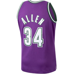 Ray Allen Milwaukee Bucks 2000/01 Hardwood Classics Swingman Jersey Purple - NBA