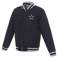 Dallas Cowboys JH Design Reversible Two Tone Fleece Jacket Gray/Navy | NFL