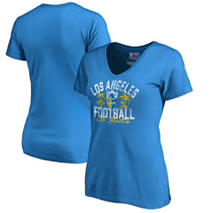 Los Angeles Chargers Women's Hometown Collection LA Football V-Neck T-Shirt Powder Blue | NFL