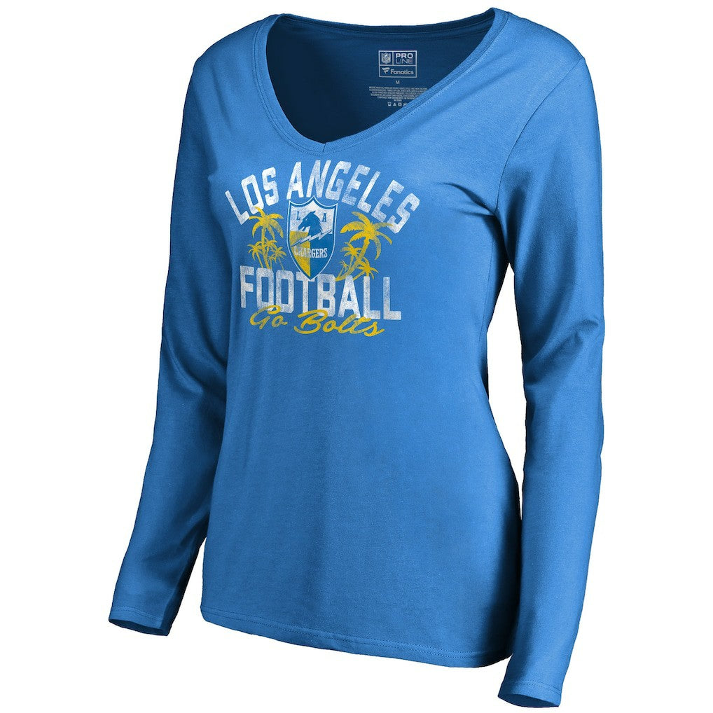 Los Angeles Chargers Women's Hometown Collection LA Football Long Sleeve T-Shirt Powder Blue | NFL