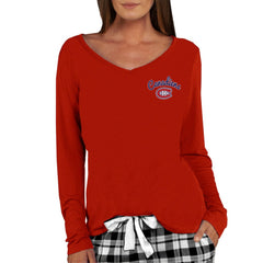 Montreal Canadiens Concepts Sport Women's Marathon Knit Long Sleeve V-Neck Top - Red - NHL