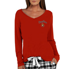 Ottawa Senators Concepts Sport Women's Marathon Knit Long Sleeve V-Neck Top - Red - NHL