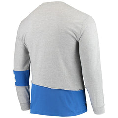 Indianapolis Colts Refried Apparel Sustainable Upcycled Angle Long Sleeve T-Shirt Gray/Royal | NFL