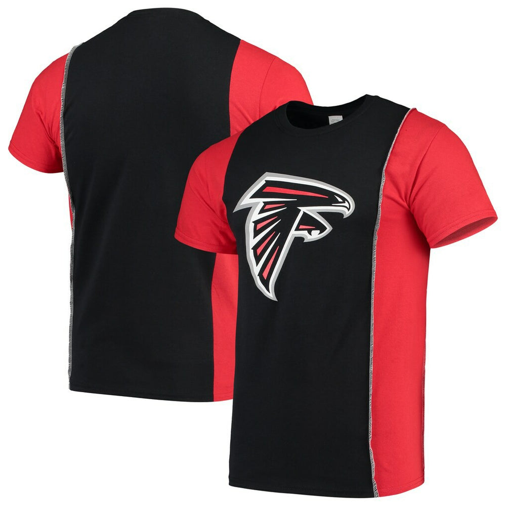 Atlanta Falcons Refried Apparel Sustainable Upcycled Split T-Shirt Black/Red | NFL
