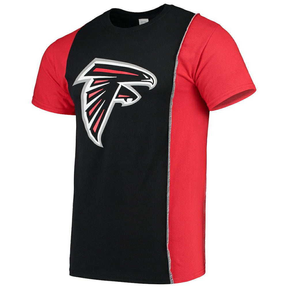 Atlanta Falcons Refried Apparel Sustainable Upcycled Split T-Shirt Black/Red | NFL