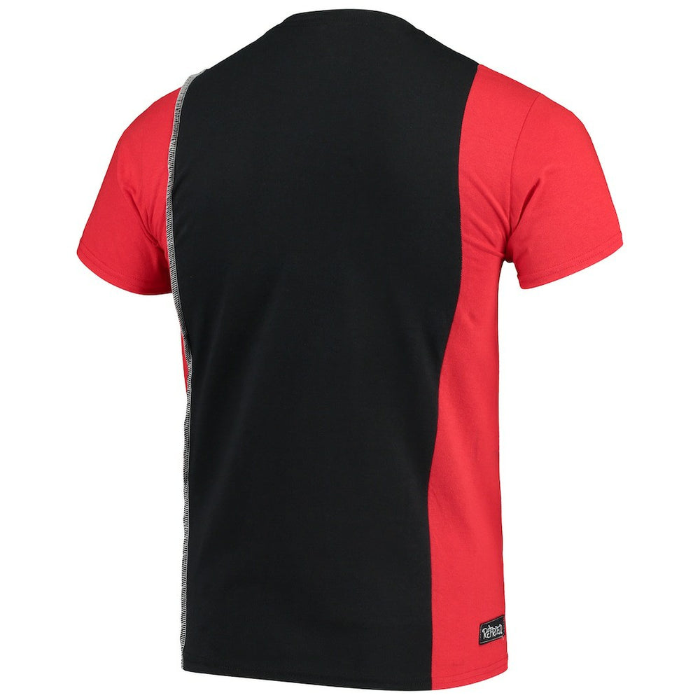 Atlanta Falcons Refried Apparel Sustainable Upcycled Split T-Shirt Black/Red | NFL