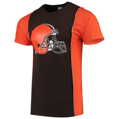 Cleveland Browns Refried Apparel Sustainable Upcycled Split T-Shirt Brown/Orange | NFL