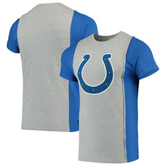 Indianapolis Colts Refried Apparel Sustainable Upcycled Split T-Shirt Gray/Royal | NFL