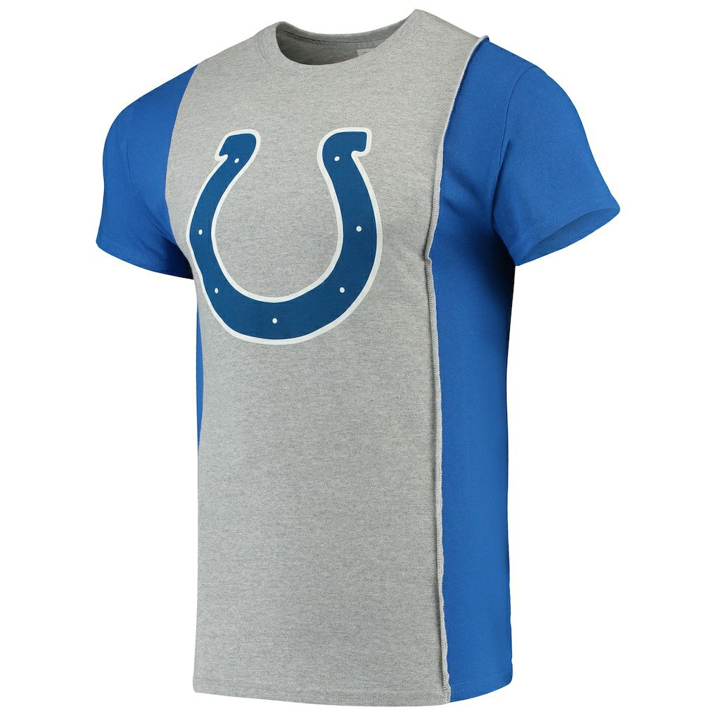 Indianapolis Colts Refried Apparel Sustainable Upcycled Split T-Shirt Gray/Royal | NFL