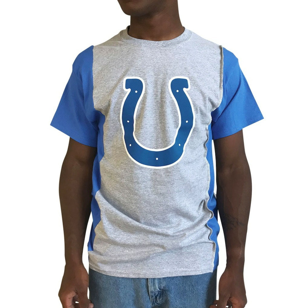 Indianapolis Colts Refried Apparel Sustainable Upcycled Split T-Shirt Gray/Royal | NFL