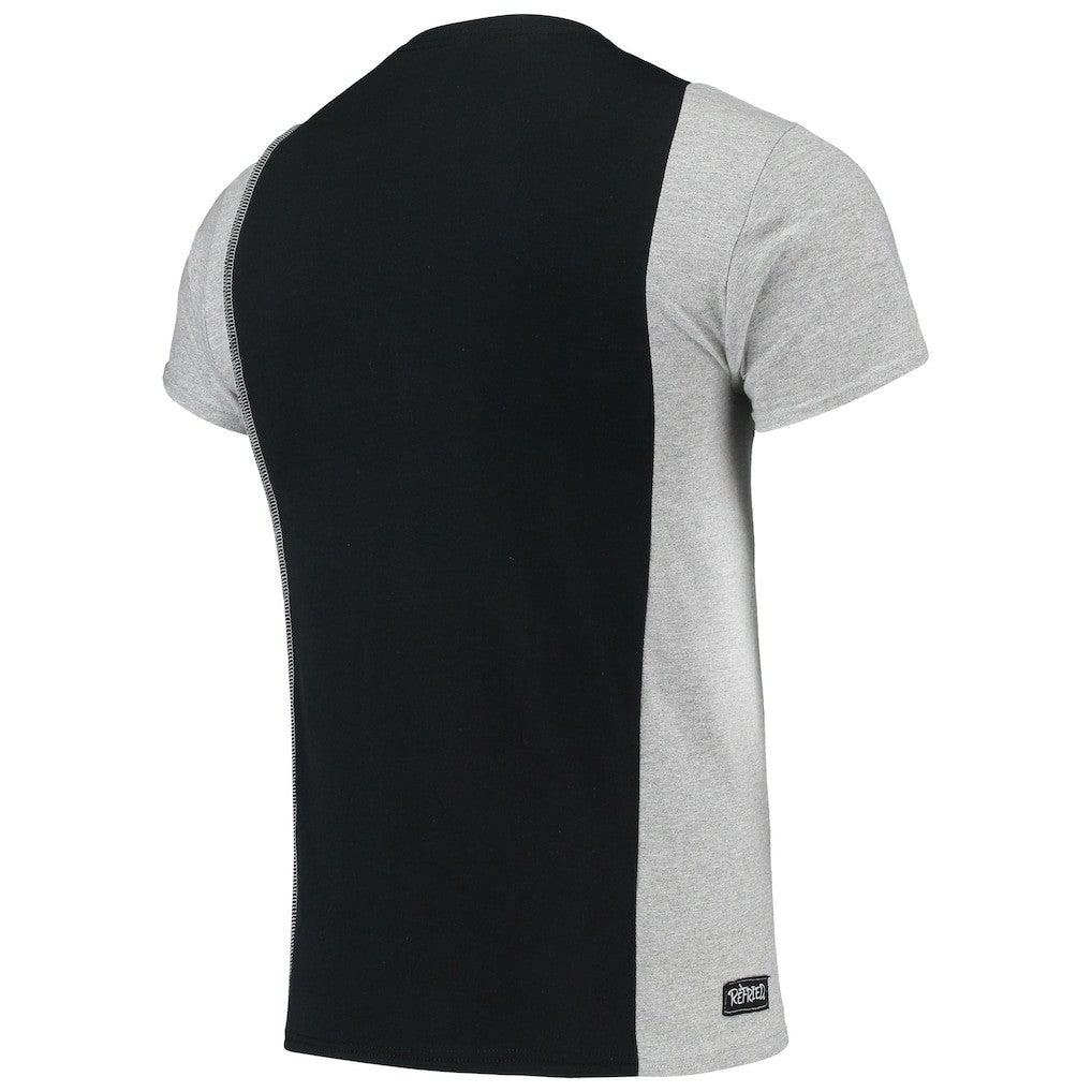 New Orleans Saints Refried Apparel Sustainable Upcycled Split T-Shirt Black/Gray | NFL