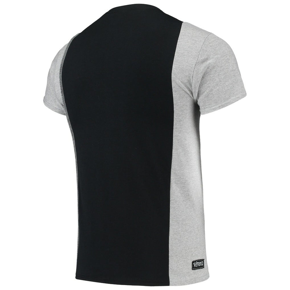 New Orleans Saints Refried Apparel Sustainable Upcycled Split T-Shirt Black/Gray | NFL