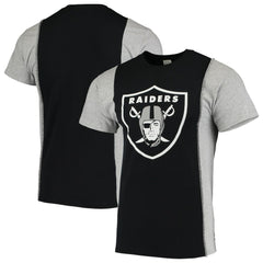 Las Vegas Raiders Refried Apparel Sustainable Upcycled Split T-Shirt Black/Silver | NFL