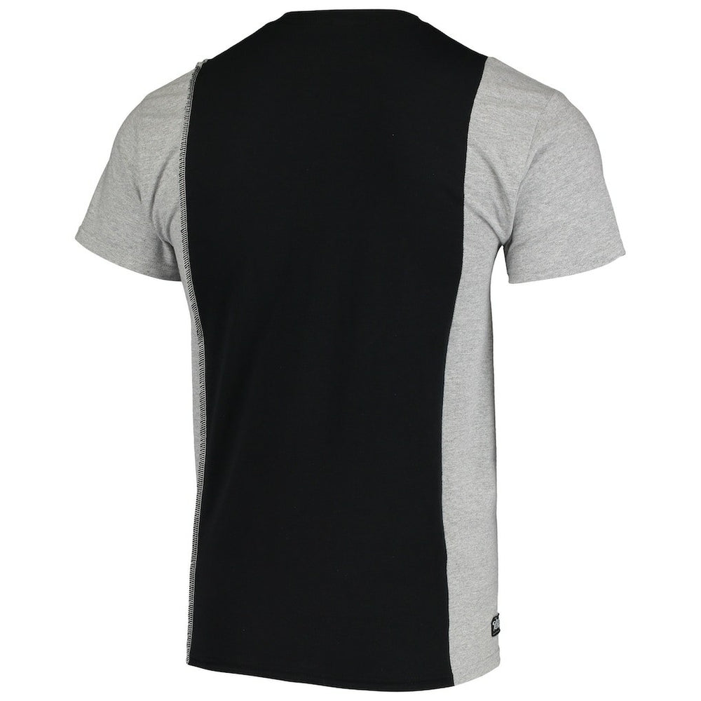 Las Vegas Raiders Refried Apparel Sustainable Upcycled Split T-Shirt Black/Silver | NFL