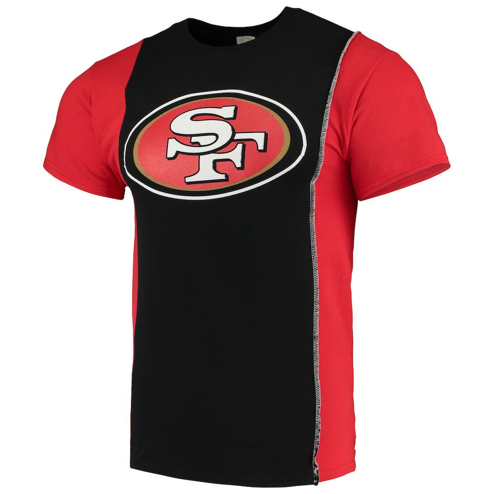 San Francisco 49ers Refried Apparel Sustainable Upcycled Split T-Shirt Black/Scarlet | NFL