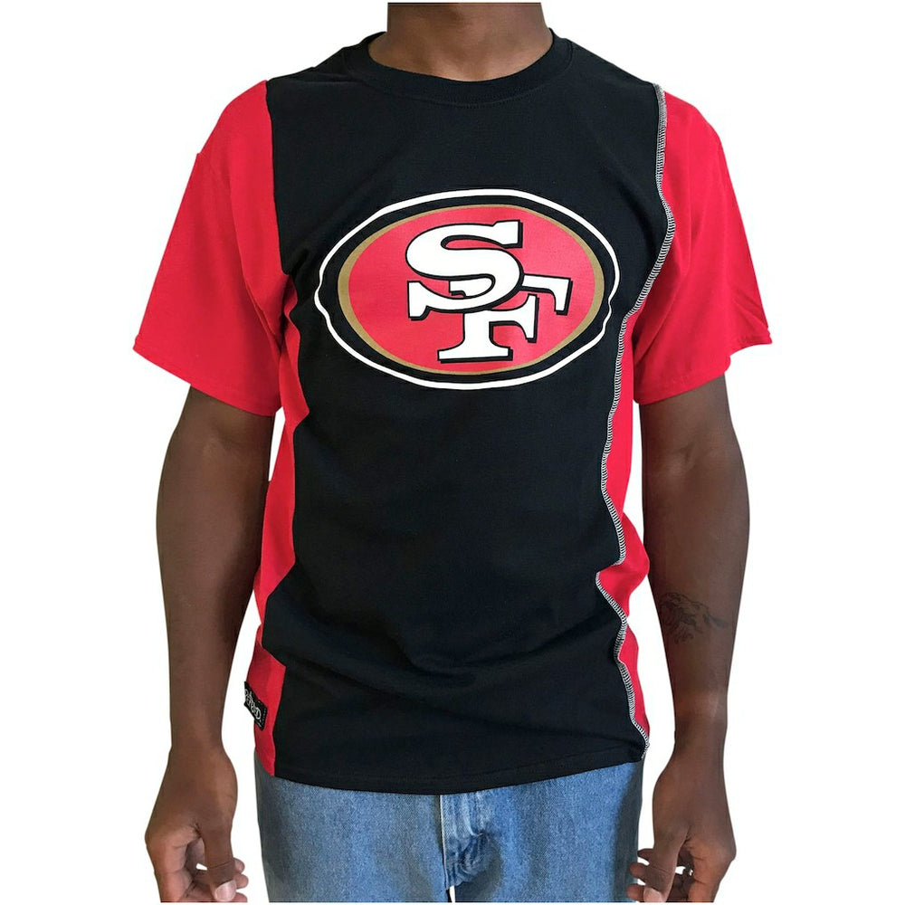 San Francisco 49ers Refried Apparel Sustainable Upcycled Split T-Shirt Black/Scarlet | NFL