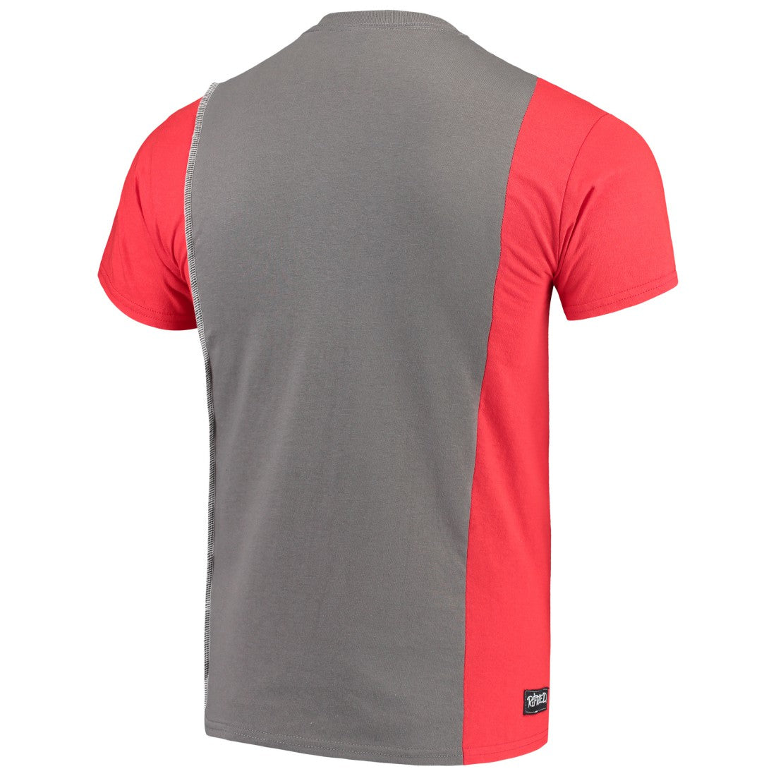 Tampa Bay Buccaneers Refried Apparel Sustainable Upcycled Split T-Shirt Pewter/Red | NFL