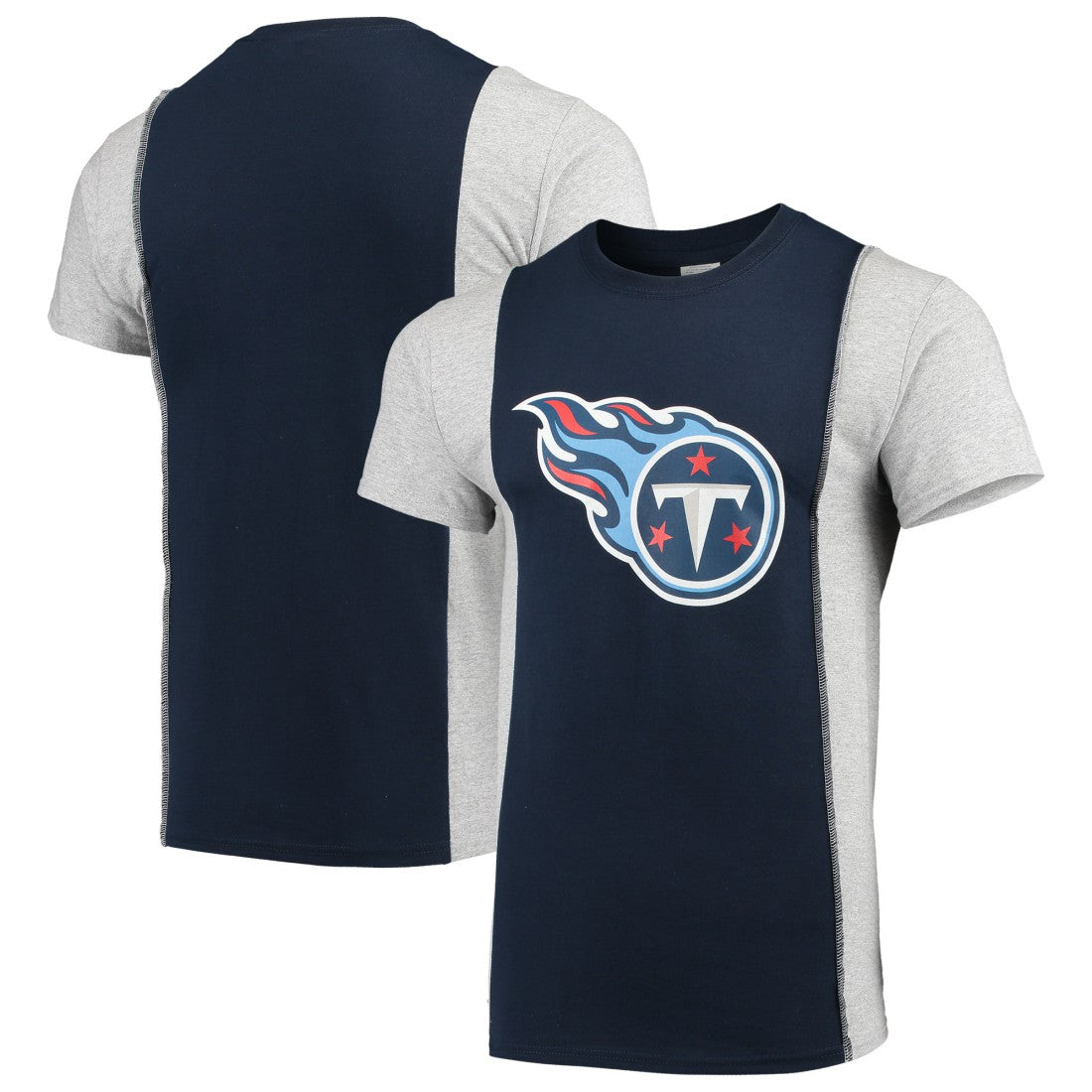 Tennessee Titans Refried Apparel Sustainable Upcycled Split T-Shirt Navy/Gray | NFL
