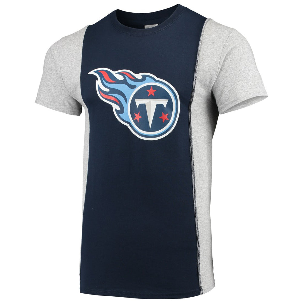 Tennessee Titans Refried Apparel Sustainable Upcycled Split T-Shirt Navy/Gray | NFL