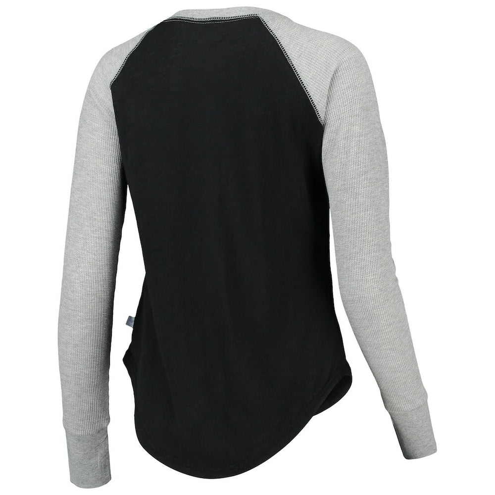New Orleans Saints Touch Women's Waffle Raglan Lightweight Long Sleeve T-Shirt Black | NFL