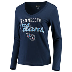 Tennessee Titans G-III 4Her by Carl Banks Women's Post Season Long Sleeve V-Neck T-Shirt Navy | NFL