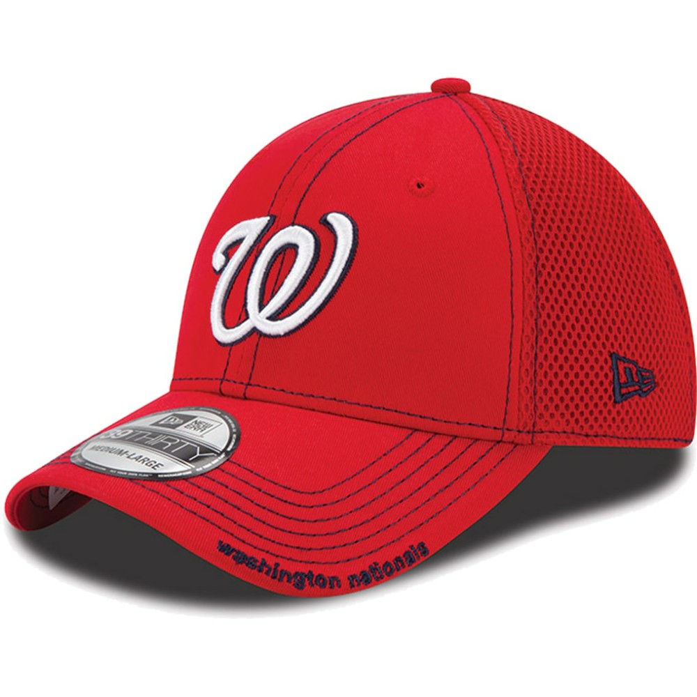 New Era Washington Nationals Red Neo 39THIRTY Stretch Fit Hat Hats - MLB